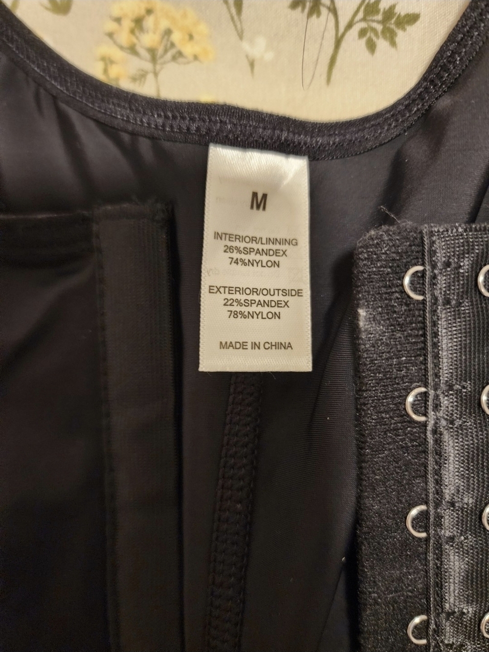 Black Waist Trainer with Hook Closure - M